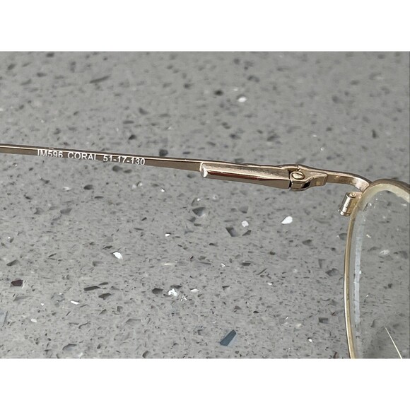 Lawrence Eyewear Eyeglasses Frames ONLY IM596 Coral 51-17-130 Pink/Gold Italy - Picture 8 of 13